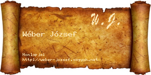 Wéber József névjegykártya